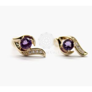 Amethyst Diamond Ear Ring