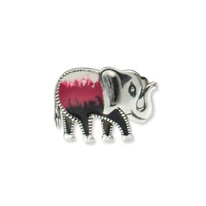 Colorful Enamel Elephant Silver Brooch
