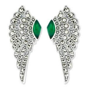 Wing Earring with Natural Agate