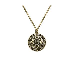 PX5237/GP Tattoo inspired gold plated sterling silver Tiki pendant